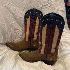 Laredo Patriotic Cowboy Boots - Brown, Red, White & Blue